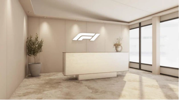Concept visualisation of an F1-branded hospitality reception